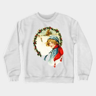 Vintage Christmas Snow Scene Crewneck Sweatshirt